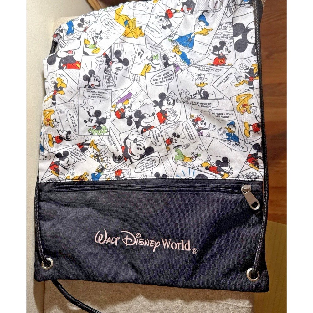 DisneyLand Resort Parks Comic Strip Mickey Mouse Drawstring Cinch Bag Sack‎ Pack